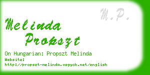 melinda propszt business card